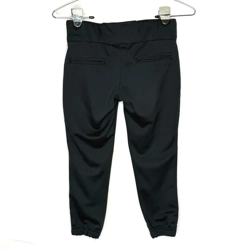 Girls Champro Softball Tournament Pants M Medium Black 3/4 Length Youth Knickers